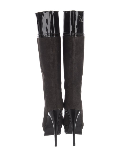 Yves Saint Laurent Suede Colorblock Pattern Boots