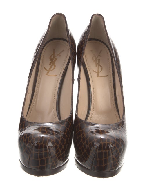 Yves Saint Laurent Patent Leather Animal Print Pumps