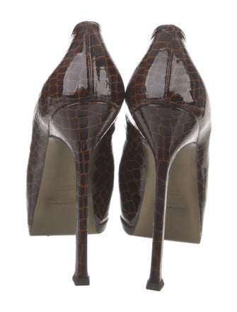 Yves Saint Laurent Patent Leather Animal Print Pumps