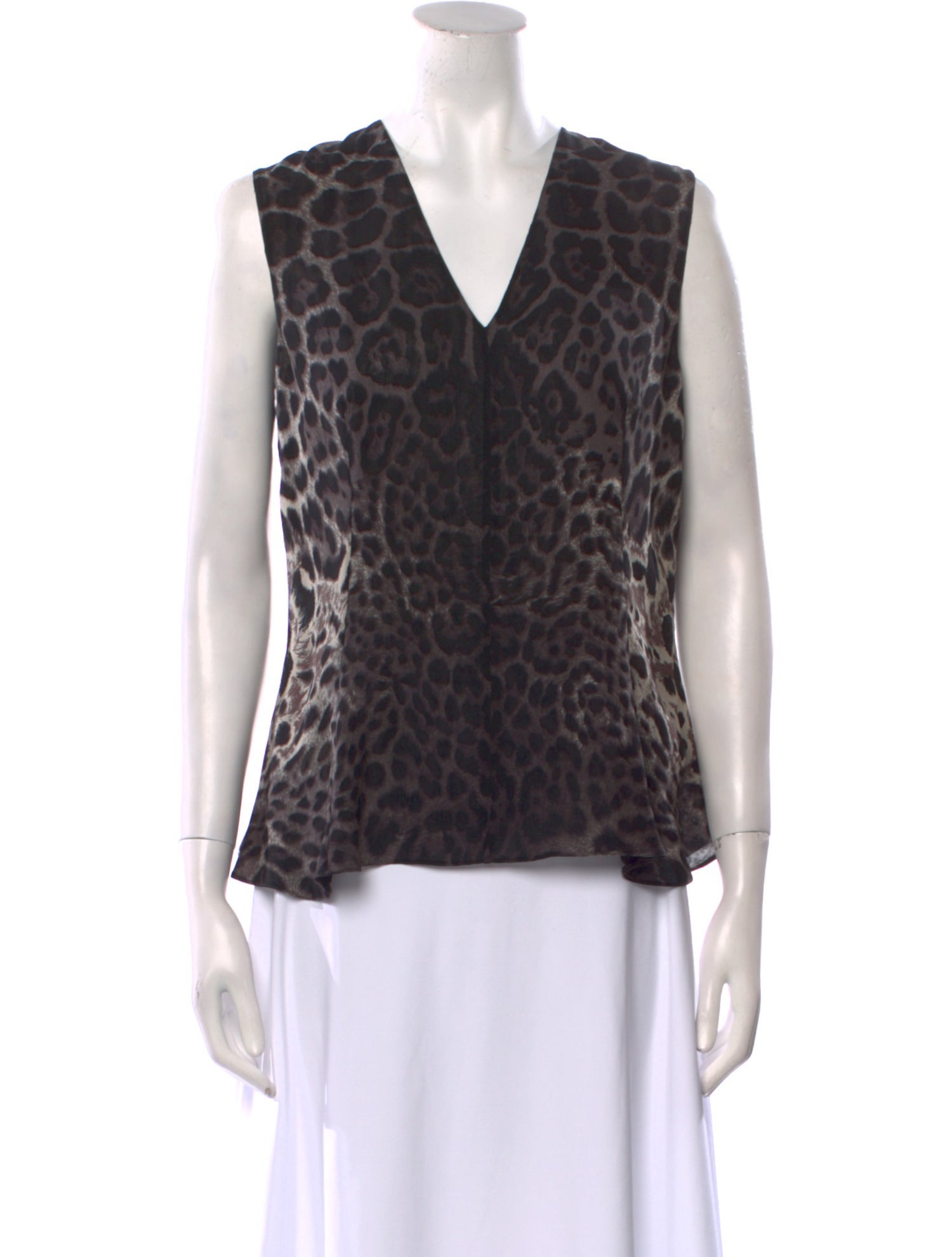 Yves Saint Laurent Silk Animal Print Top