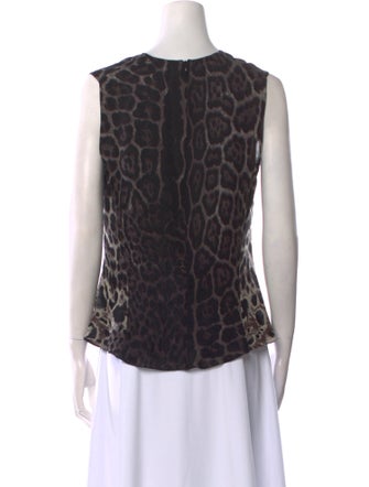 Yves Saint Laurent Silk Animal Print Top
