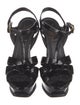 Yves Saint Laurent Patent Leather T-Strap Sandals
