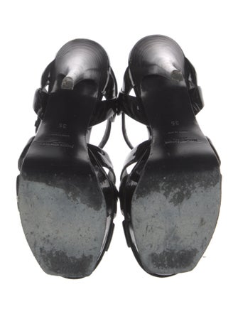 Yves Saint Laurent Patent Leather T-Strap Sandals