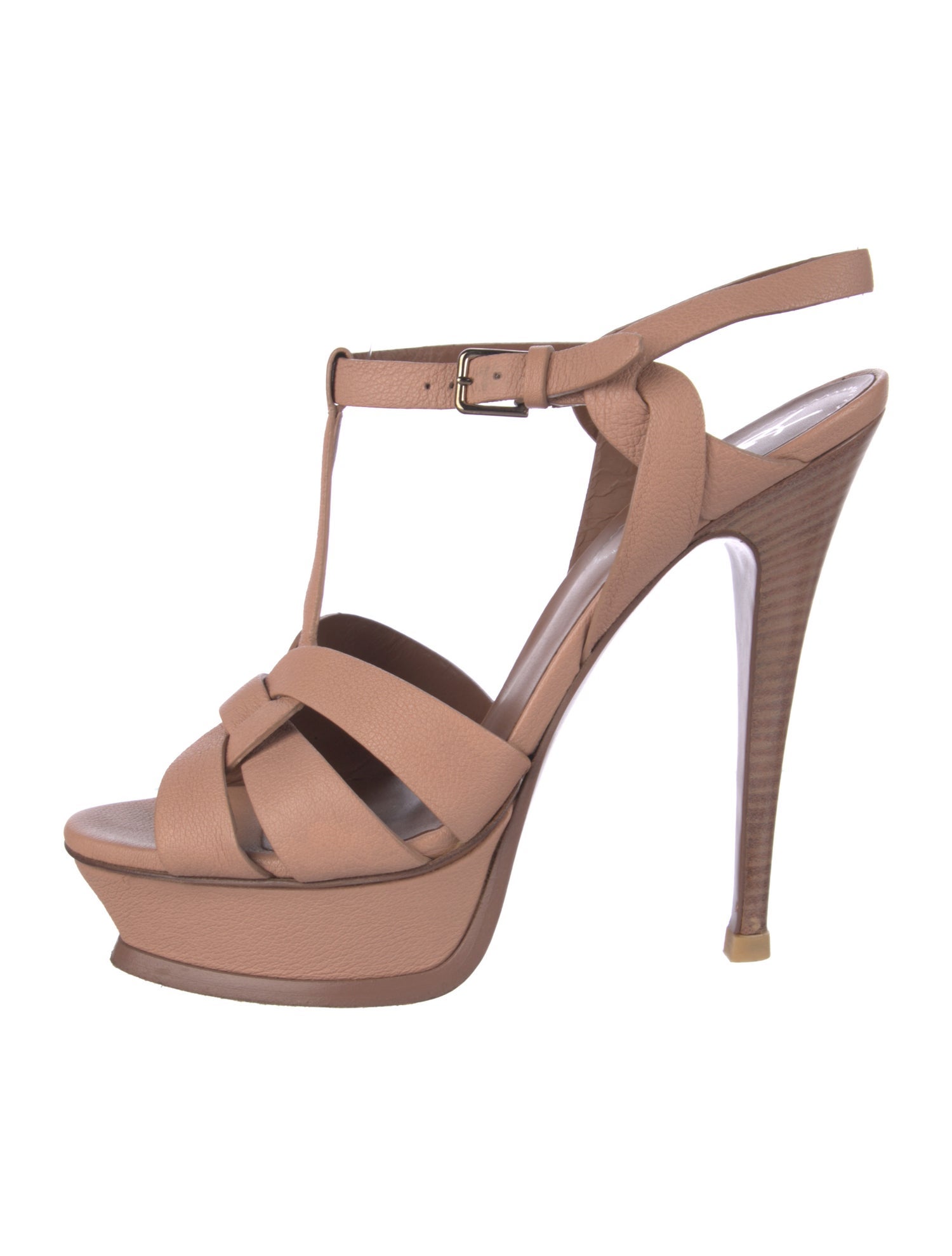 Yves Saint Laurent Leather T-Strap Sandals