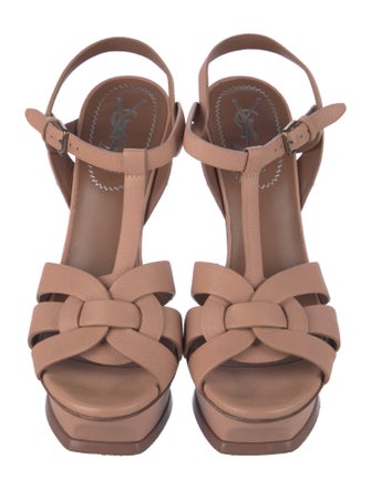 Yves Saint Laurent Leather T-Strap Sandals