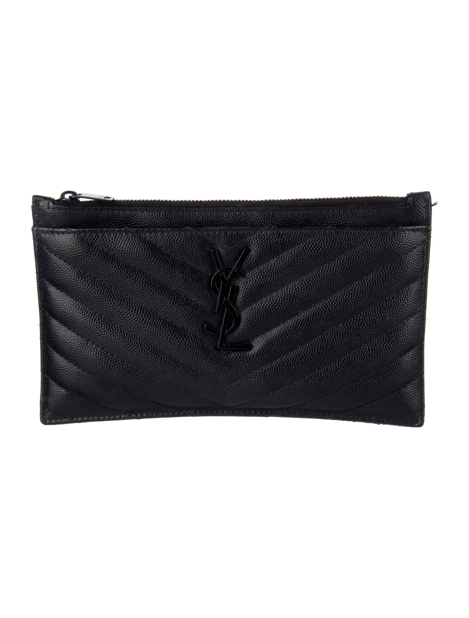 Yves Saint Laurent Quilted Pattern Leather Wallet