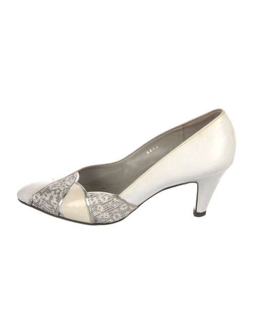Yves Saint Laurent Leather Colorblock Pattern Pumps