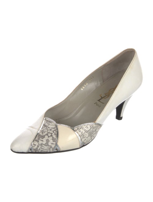 Yves Saint Laurent Leather Colorblock Pattern Pumps