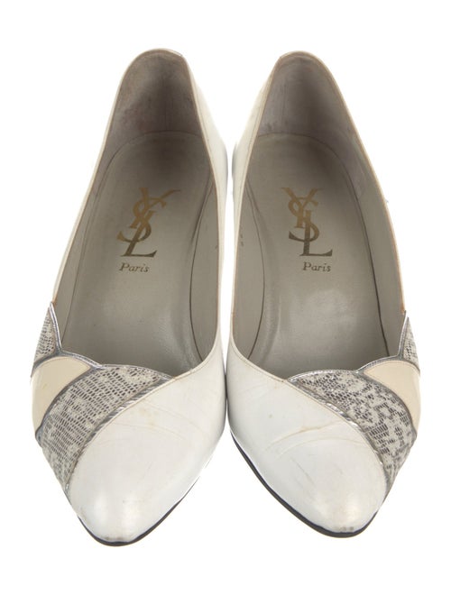 Yves Saint Laurent Leather Colorblock Pattern Pumps