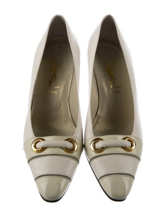 Yves Saint Laurent Leather Bow Accents Pumps