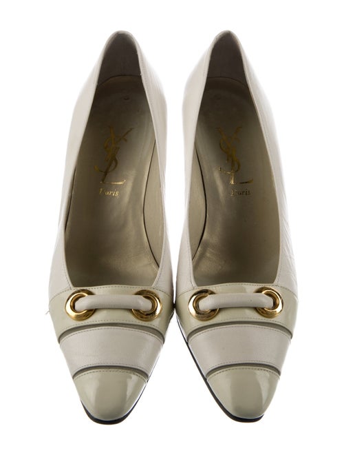 Yves Saint Laurent Leather Bow Accents Pumps