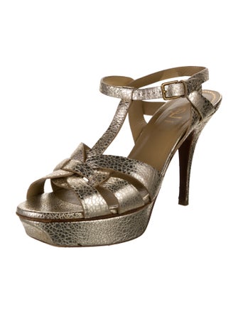 Yves Saint Laurent Leather T-Strap Sandals