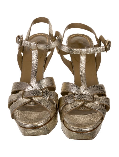 Yves Saint Laurent Leather T-Strap Sandals