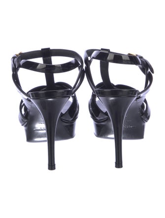 Yves Saint Laurent Patent Leather T-Strap Sandals