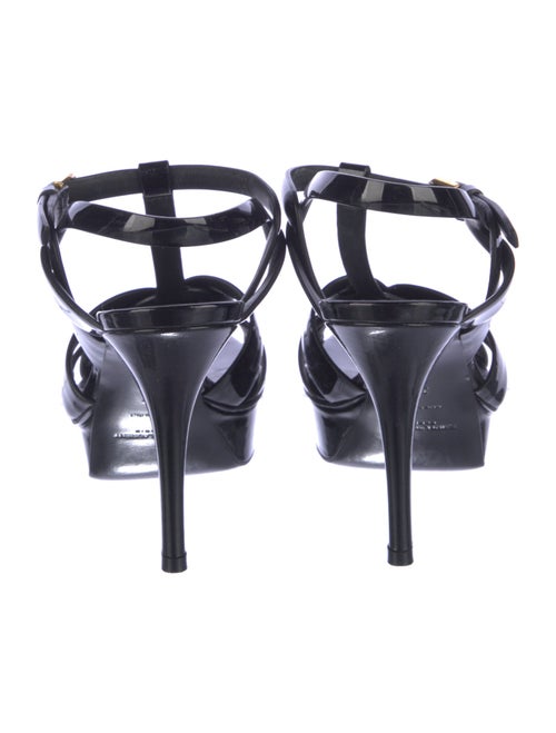 Yves Saint Laurent Patent Leather T-Strap Sandals