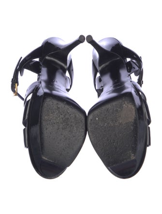 Yves Saint Laurent Patent Leather T-Strap Sandals