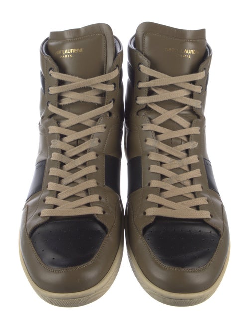 Yves Saint Laurent Leather Colorblock Pattern Sneakers