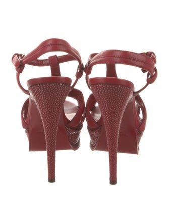 Yves Saint Laurent Rive Gauche Leather T-Strap Pumps