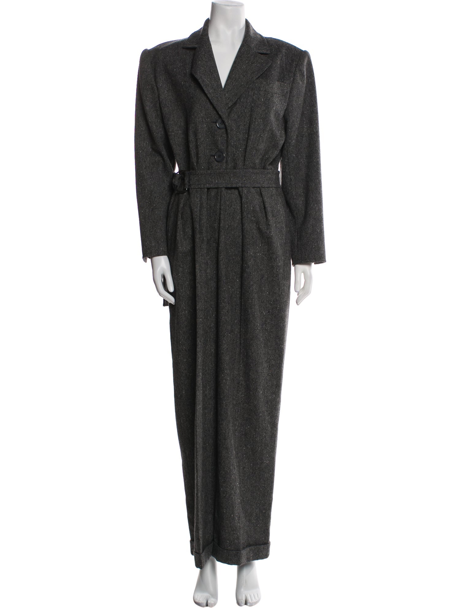 Yves Saint Laurent Wool V-Neck Jumpsuit