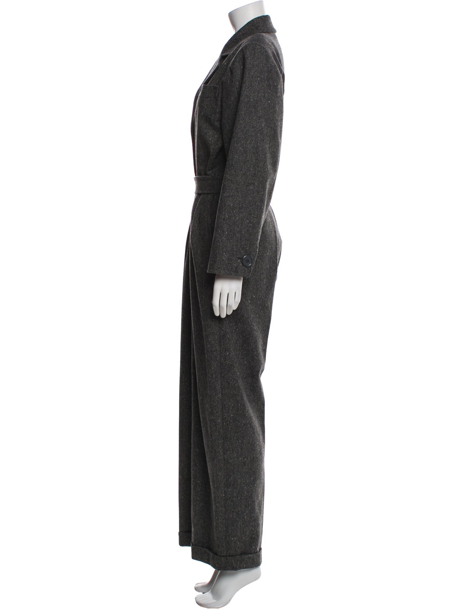 Yves Saint Laurent Wool V-Neck Jumpsuit