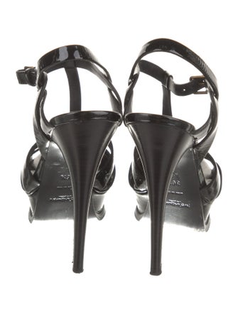 Yves Saint Laurent Patent Leather T-Strap Sandals