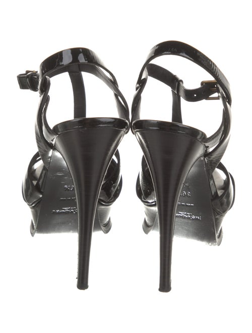 Yves Saint Laurent Patent Leather T-Strap Sandals