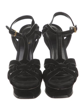 Yves Saint Laurent Suede T-Strap Sandals