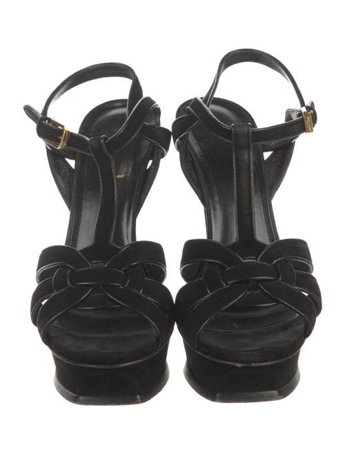 Yves Saint Laurent Suede T-Strap Sandals