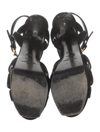 Yves Saint Laurent Suede T-Strap Sandals