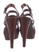 Yves Saint Laurent Leather Cutout Accent Slingback Sandals