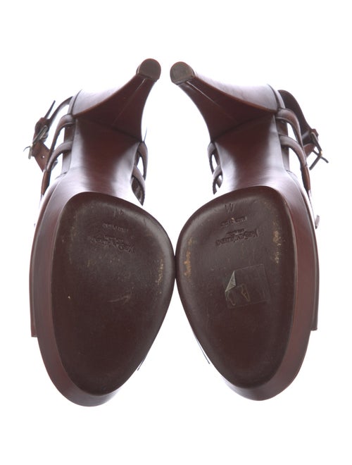 Yves Saint Laurent Leather Cutout Accent Slingback Sandals