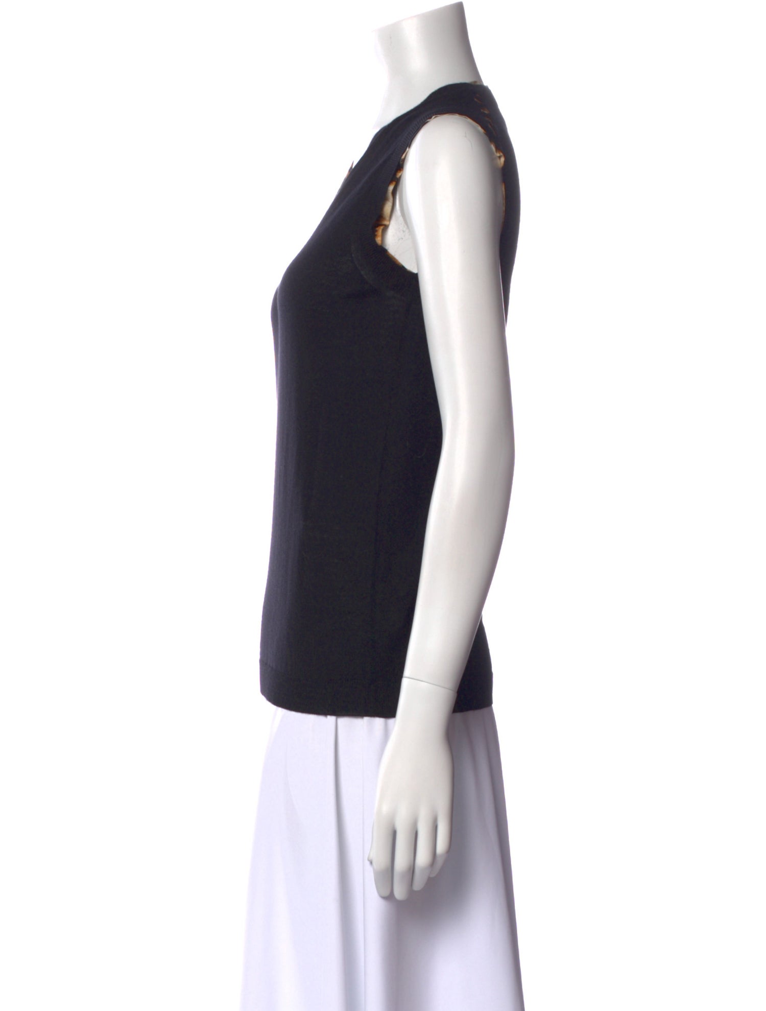 Yves Saint Laurent Virgin Wool V-Neck Top w/ Tags