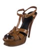 Yves Saint Laurent Patent Leather T-Strap Sandals