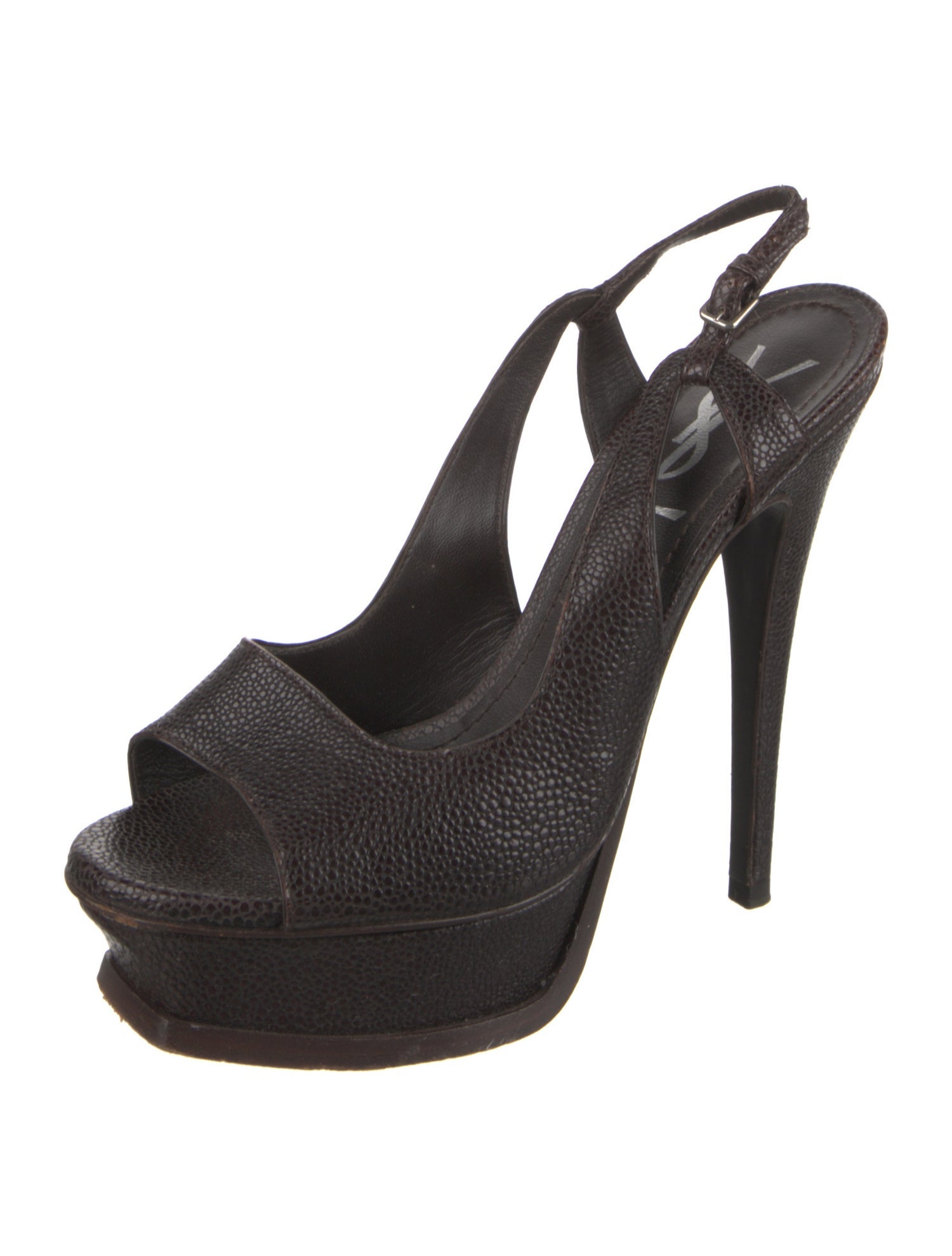 Yves Saint Laurent Leather Slingback Sandals