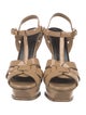 Yves Saint Laurent Patent Leather T-Strap Sandals