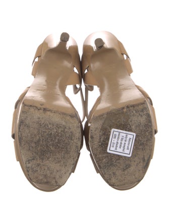 Yves Saint Laurent Patent Leather T-Strap Sandals
