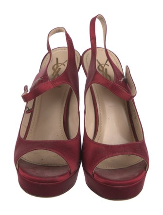 Yves Saint Laurent Satin Slingback Pumps