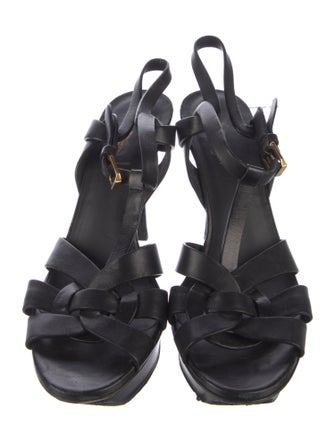 Yves Saint Laurent Leather T-Strap Sandals