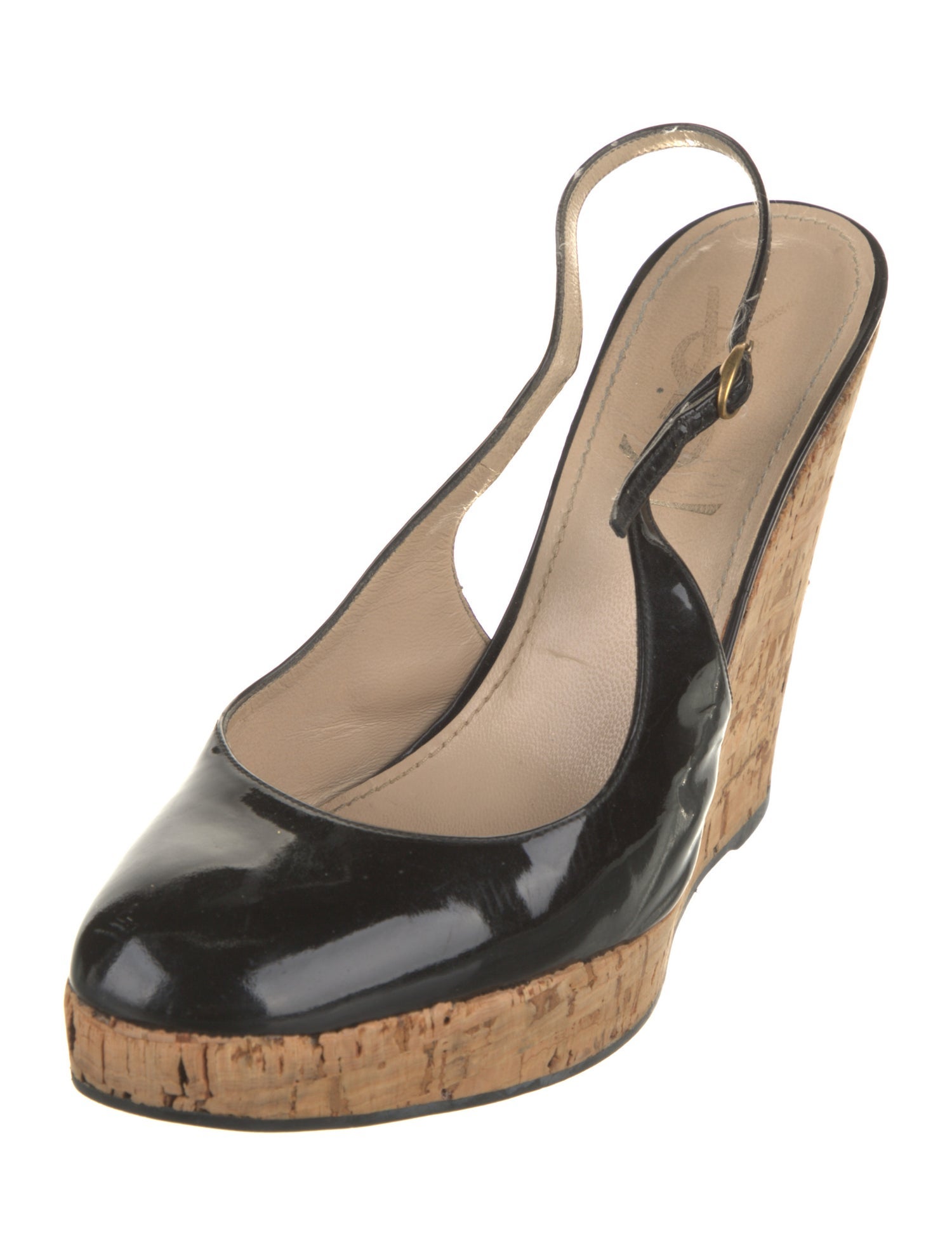 Yves Saint Laurent Patent Leather Slingback Pumps