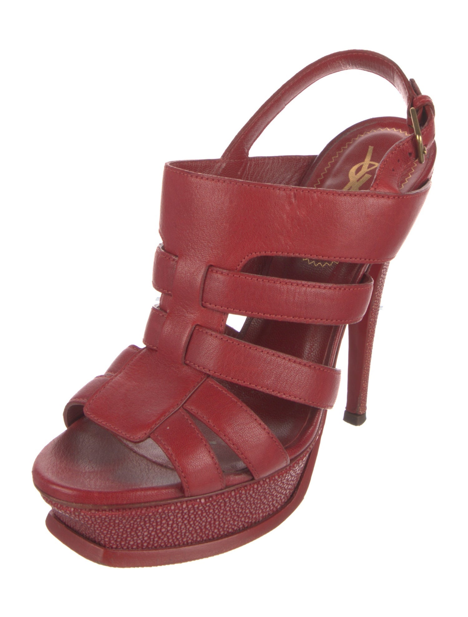 Yves Saint Laurent Leather Slingback Sandals