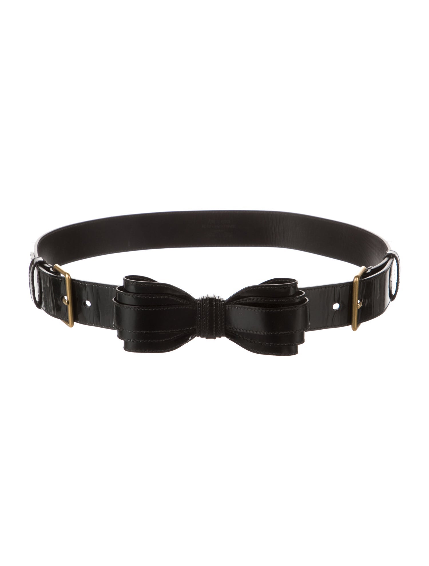 Yves Saint Laurent Wide Patent Leather Belt