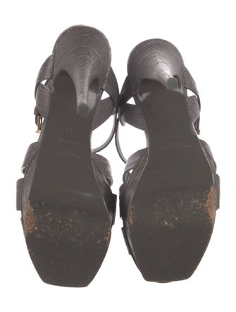 Yves Saint Laurent Lizard T-Strap Sandals