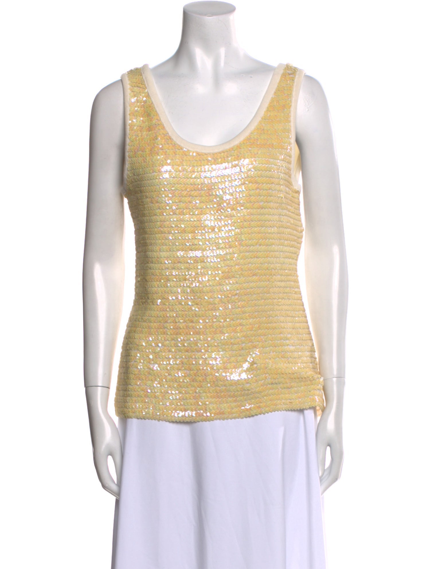 Yves Saint Laurent Scoop Neck Sleeveless Top