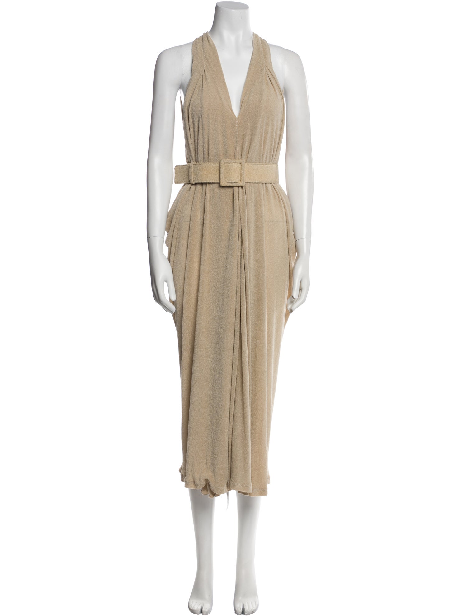 Yves Saint Laurent V-Neck Knee-Length Dress