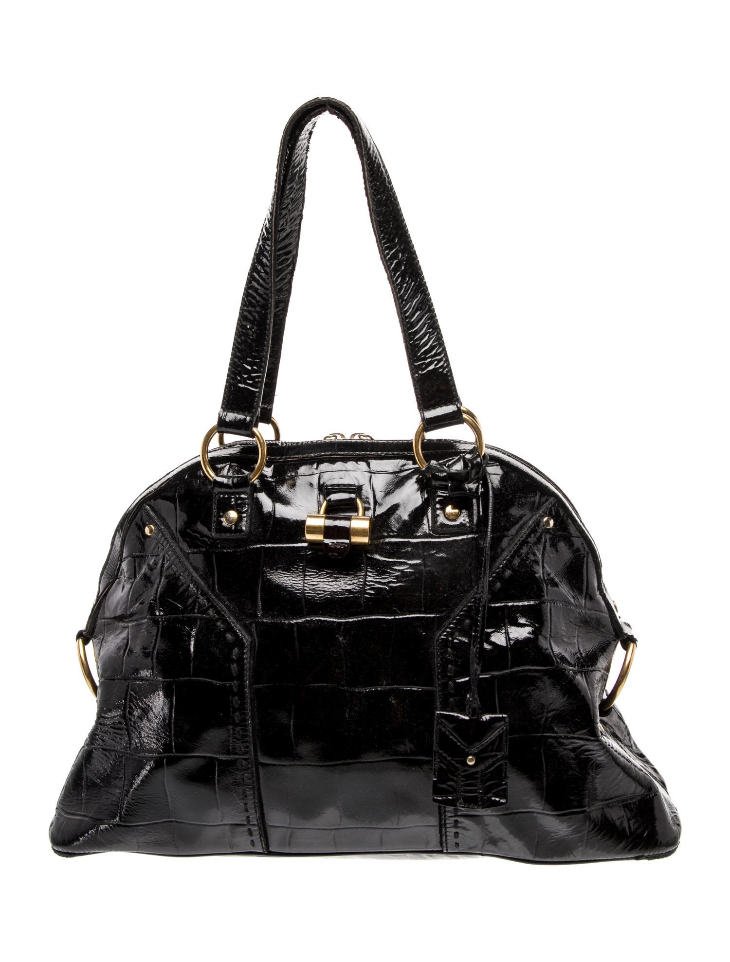 Yves Saint Laurent Patent Leather Top Handle Bag Vintage