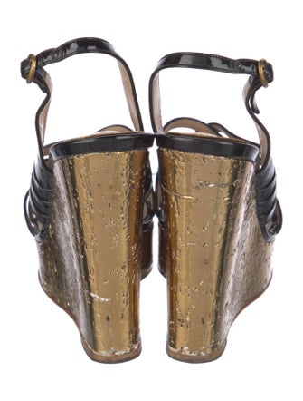 Yves Saint Laurent Patent Leather Slingback Sandals