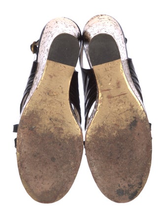 Yves Saint Laurent Patent Leather Slingback Sandals