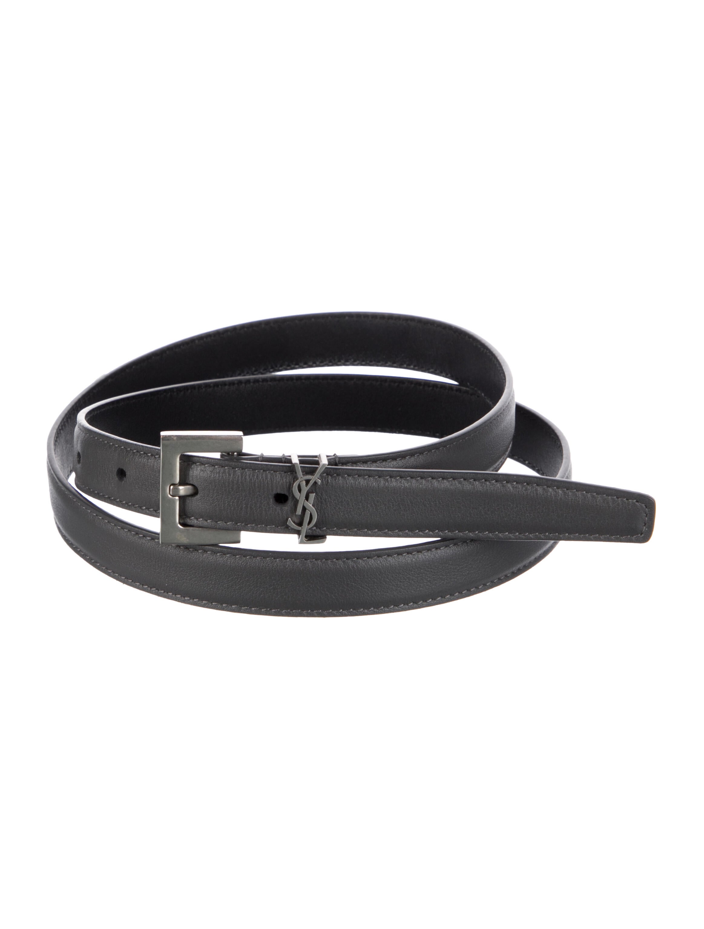Saint Laurent Skinny Leather Belt