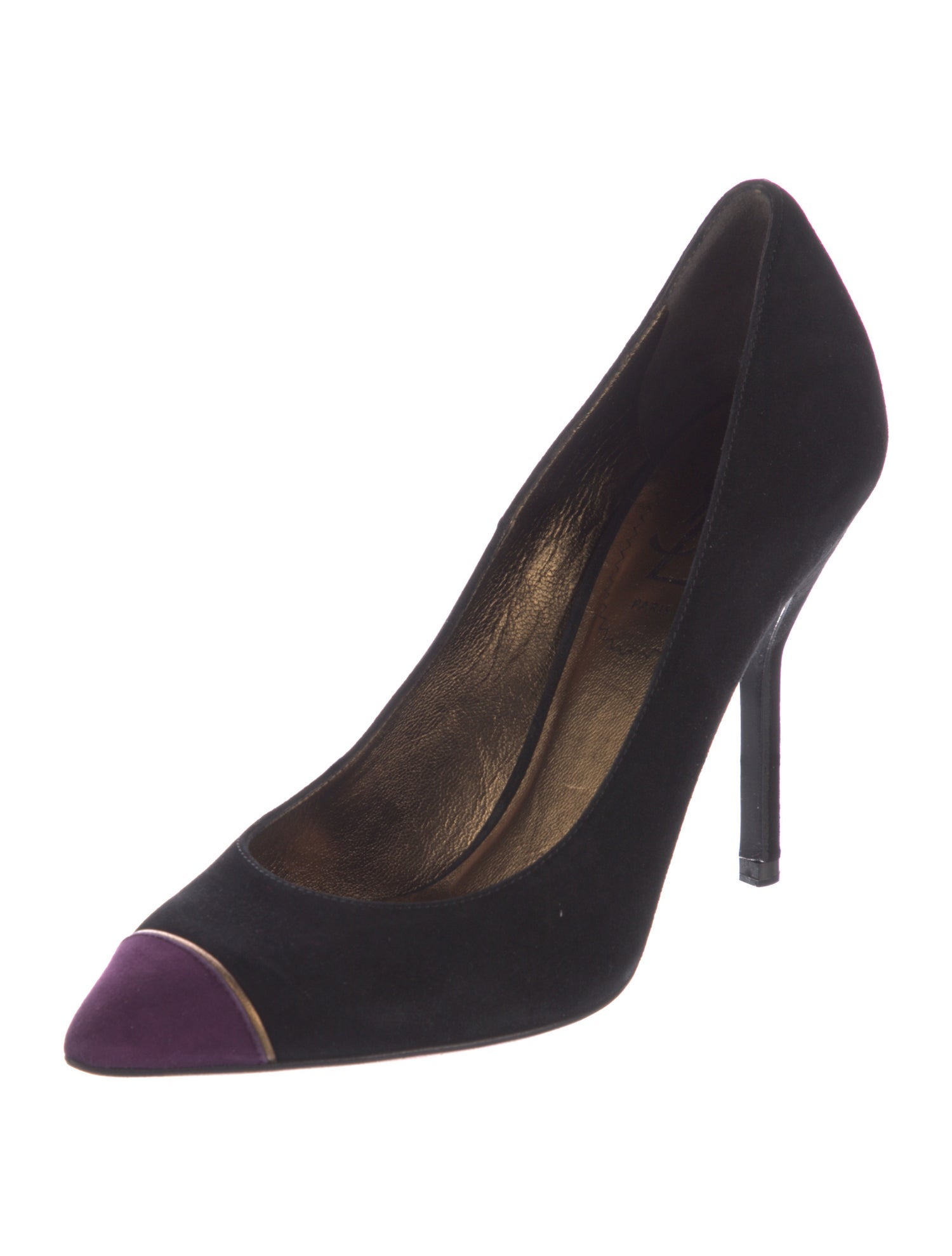 Yves Saint Laurent Suede Colorblock Pattern Pumps