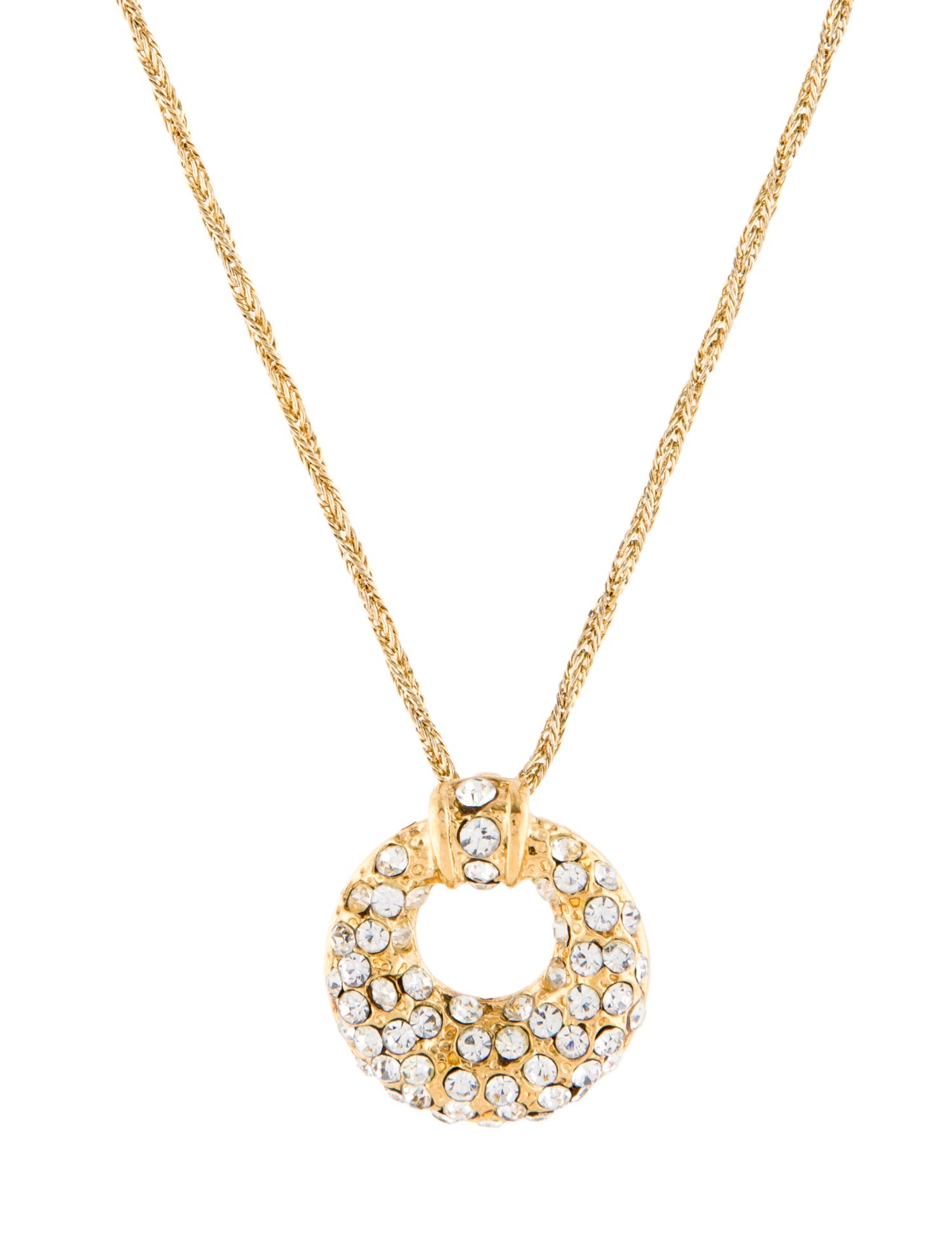 Yves Saint Laurent Vintage Crystal Pendant Necklace